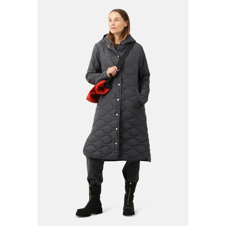 Long Quilted Coat | Asphalt - Modern Komfort Canada