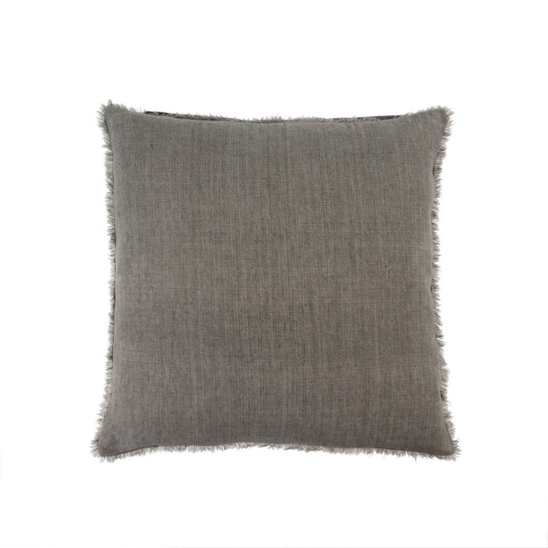 Lina 24x24 Linen Pillow | Warm Grey