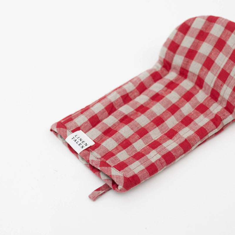 Linen Oven Mitt | Red Gingham