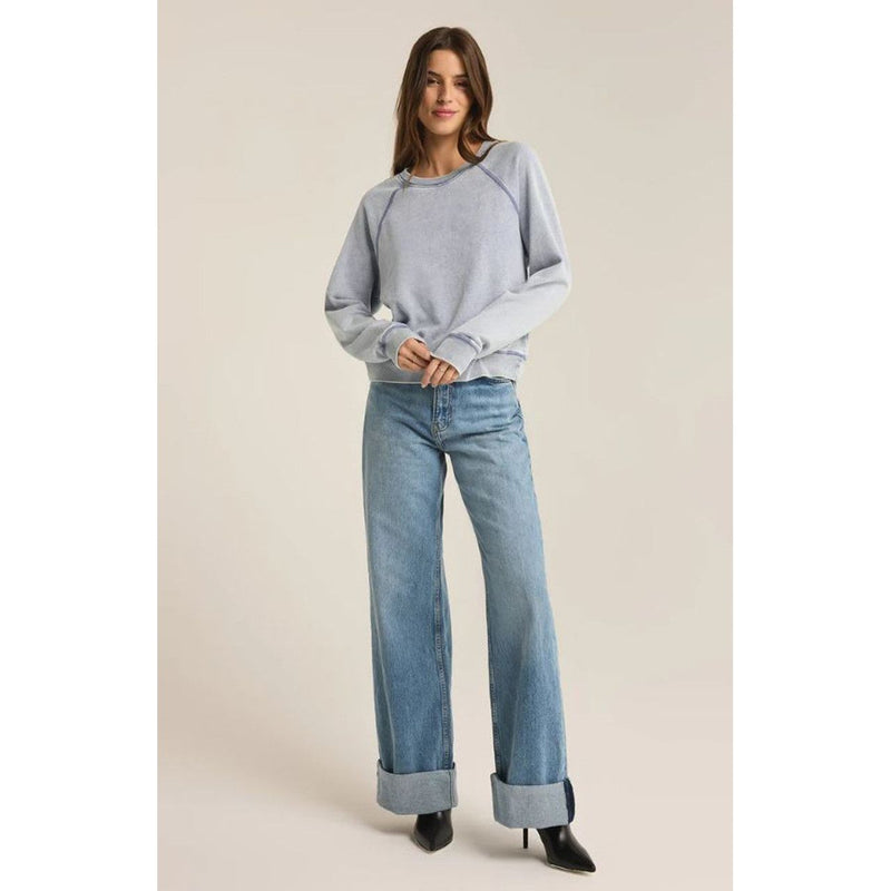 Saldana French Terry Sweatshirt | Washed Denim