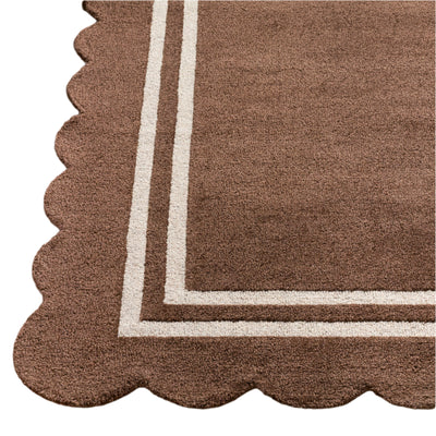 Scalloped Rug 2300 | Dark Brown / Beige
