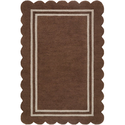Scalloped Rug 2300 | Dark Brown / Beige