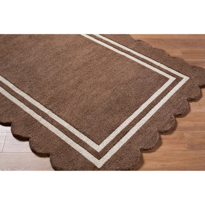 Scalloped Rug 2300 | Dark Brown / Beige