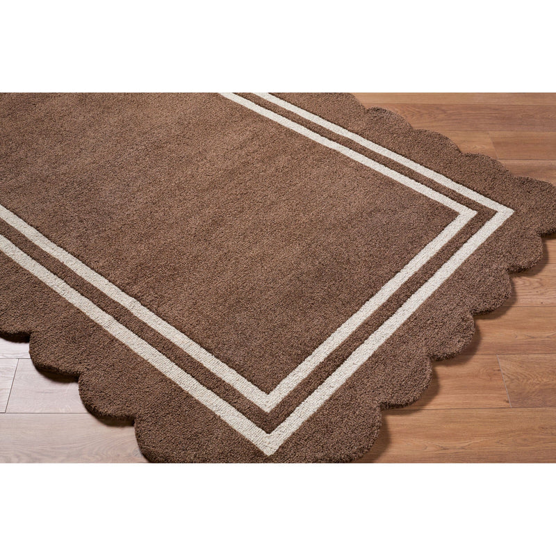Scalloped Rug 2300 | Dark Brown / Beige