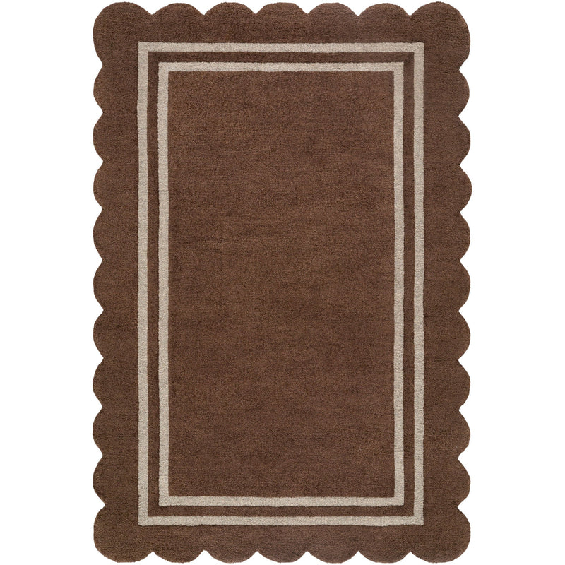 Scalloped Rug 2300 | Dark Brown / Beige