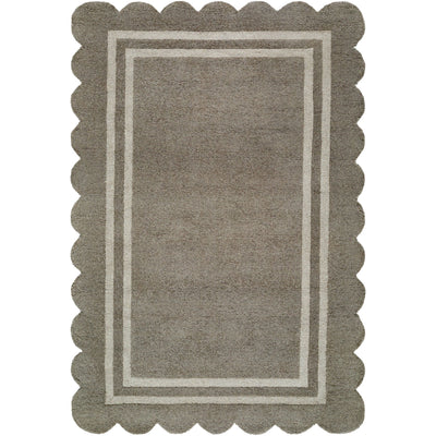 Scalloped Rug 2302 | Tan / Ivory