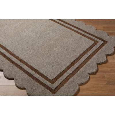 Scalloped Rug 2303 | Tan / Caramel