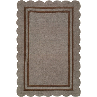 Scalloped Rug 2303 | Tan / Caramel