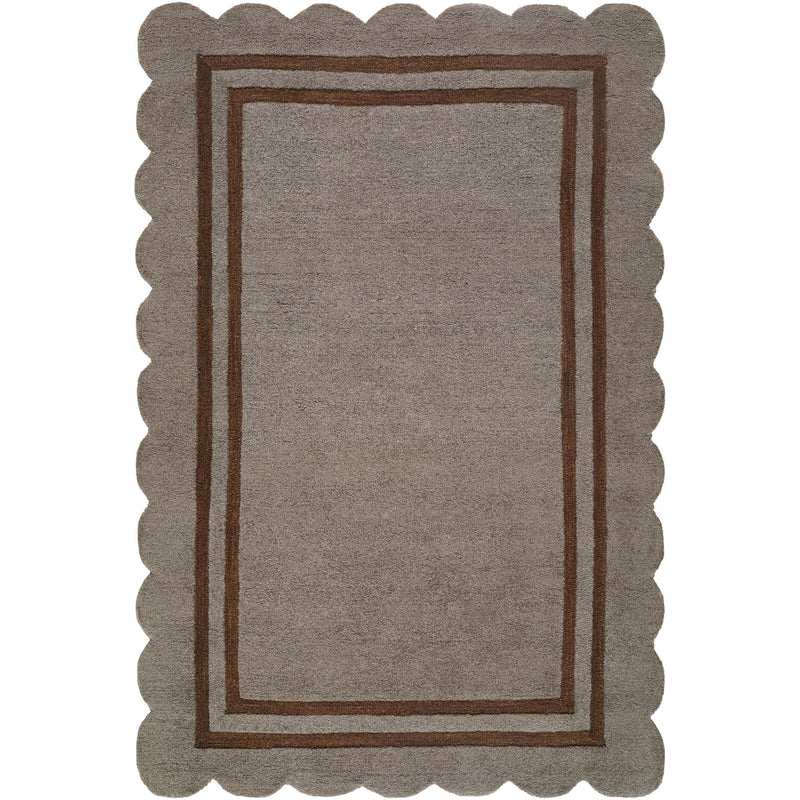 Scalloped Rug 2303 | Tan / Caramel