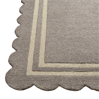 Scalloped Rug 2304 | Grey / Ivory