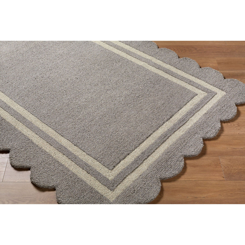 Scalloped Rug 2304 | Grey / Ivory