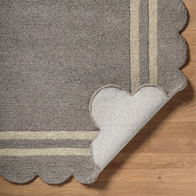 Scalloped Rug 2304 | Grey / Ivory