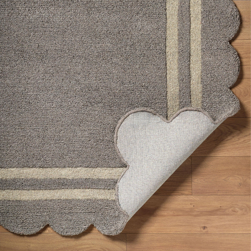 Scalloped Rug 2304 | Grey / Ivory