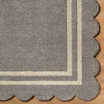 Scalloped Rug 2304 | Grey / Ivory