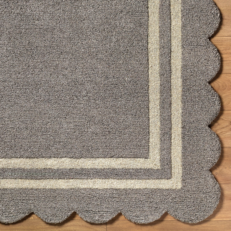 Scalloped Rug 2304 | Grey / Ivory