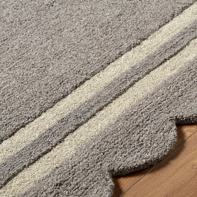 Scalloped Rug 2304 | Grey / Ivory