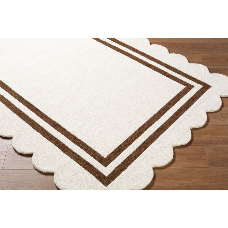 Scalloped Rug 2305 | Ivory / Brown