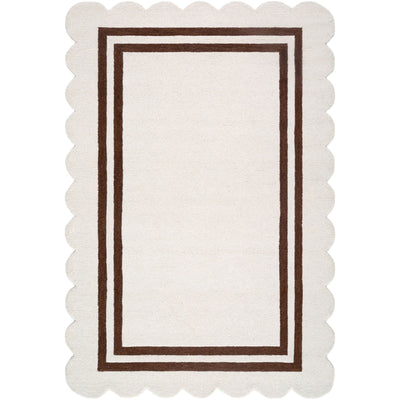 Scalloped Rug 2305 | Ivory / Brown
