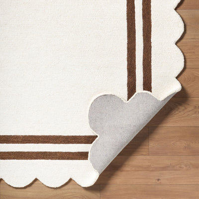 Scalloped Rug 2305 | Ivory / Brown