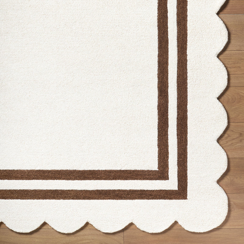 Scalloped Rug 2305 | Ivory / Brown