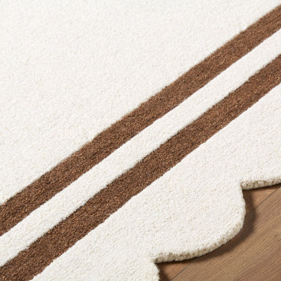 Scalloped Rug 2305 | Ivory / Brown
