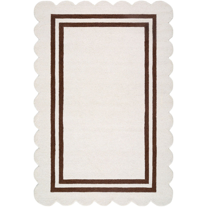 Scalloped Rug 2305 | Ivory / Brown