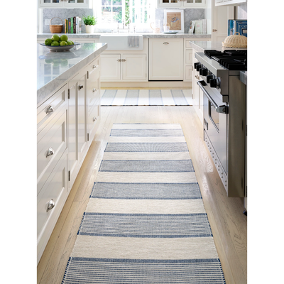 La Mirada Navy Handwoven Cotton Rug