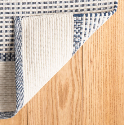 La Mirada Navy Handwoven Cotton Rug