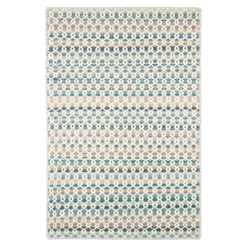 Poppy Blue Handwoven Wool Rug