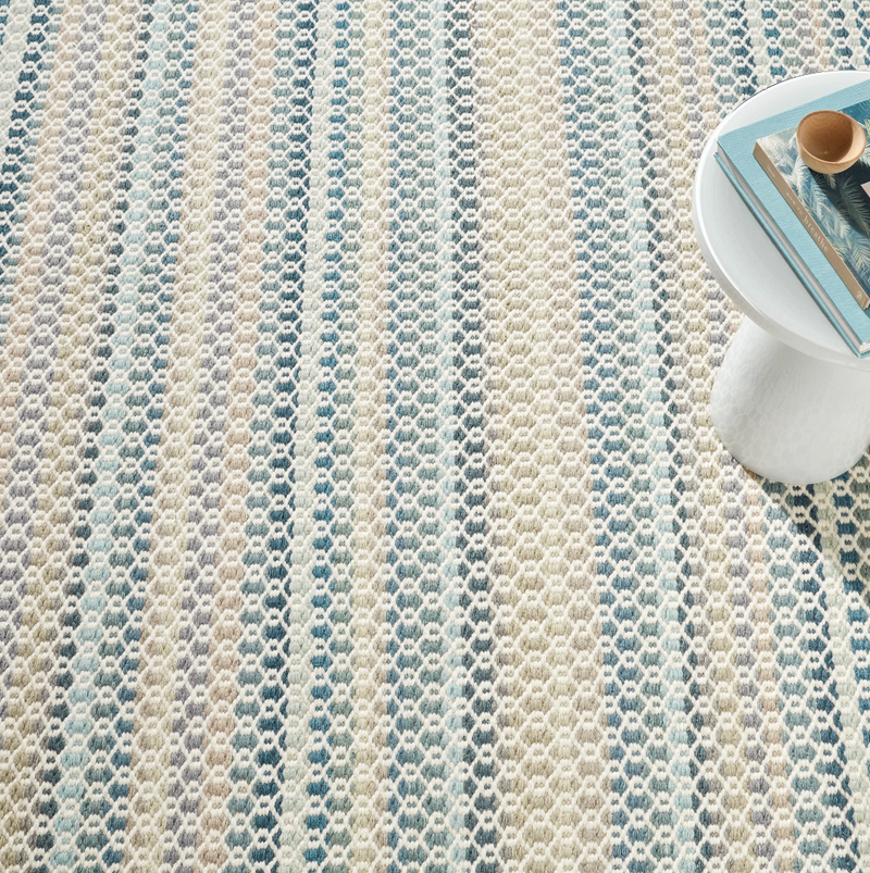 Poppy Blue Handwoven Wool Rug