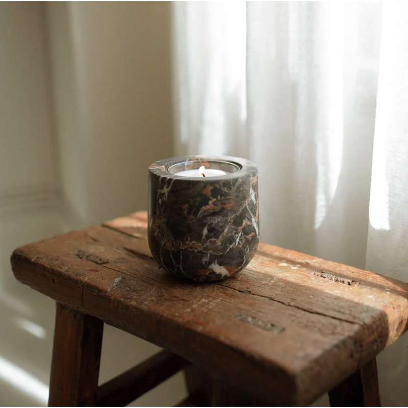 Portoro Marble Refillable Candle Vessel