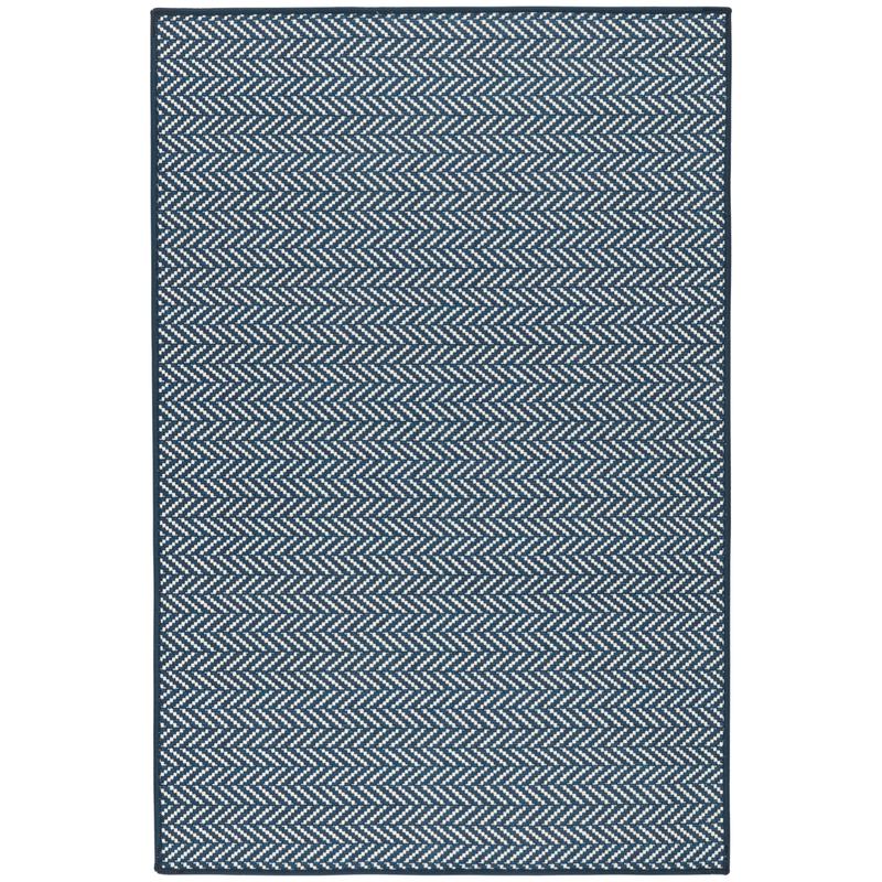 Herringbone Navy Machine Washable Rug