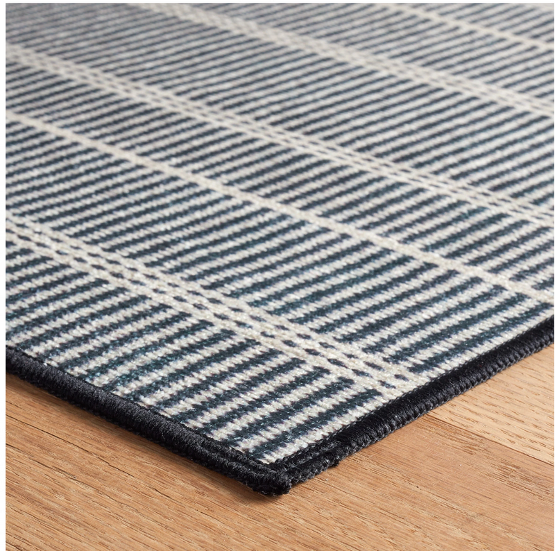 Samson Black Machine Washable Rug