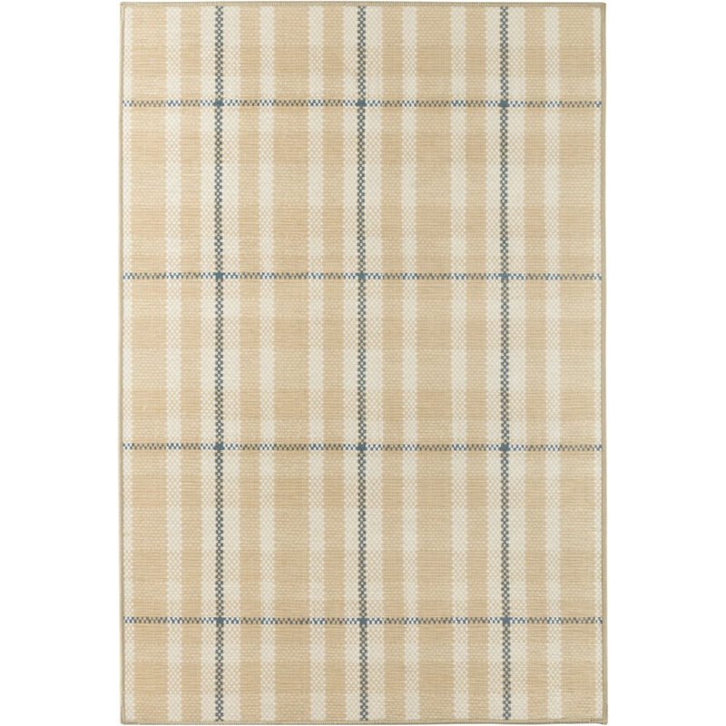 Hallie Plaid Khaki Machine Washable Rug