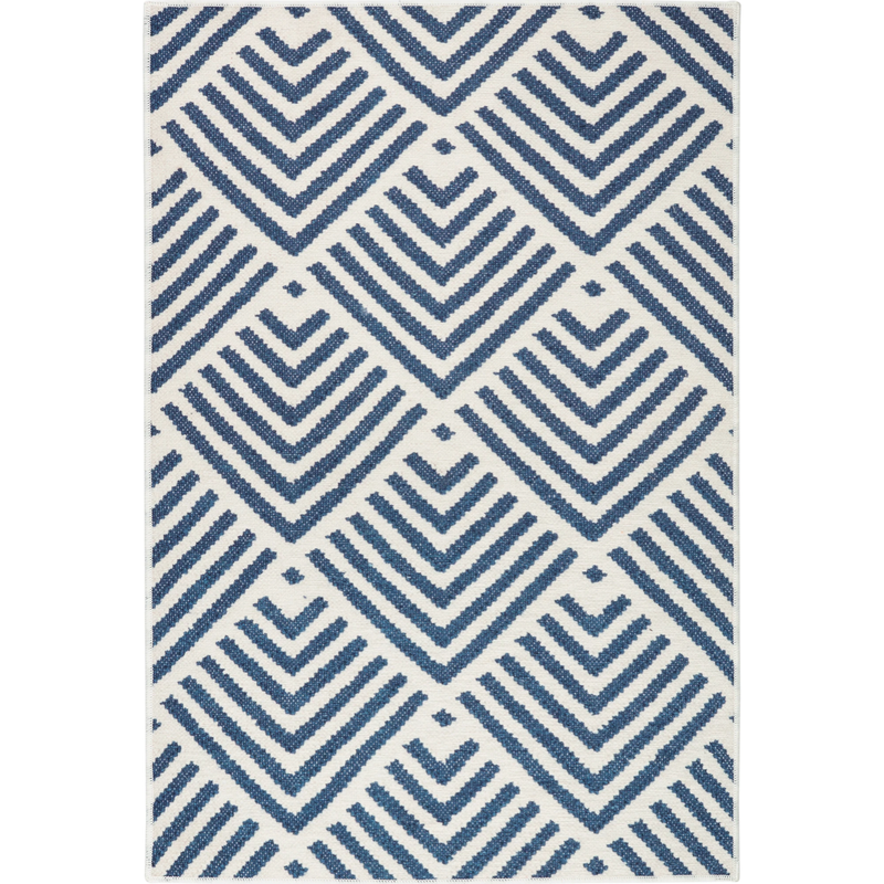 Cleo Navy Machine Washable Rug