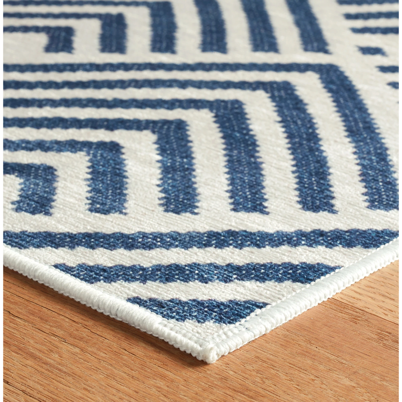 Cleo Navy Machine Washable Rug