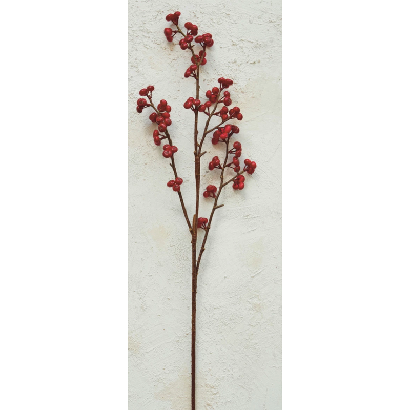 Faux Berry Stem | Red