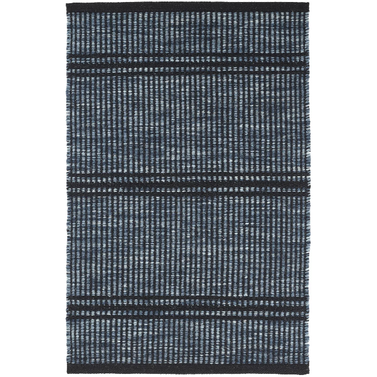 Malta Navy Handwoven Wool Rug
