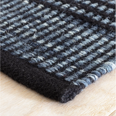 Malta Navy Handwoven Wool Rug