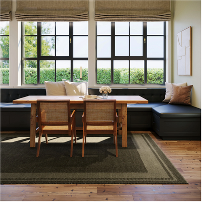 Canon Bordered Wool Cozy Rug by Nate Berkus | Green