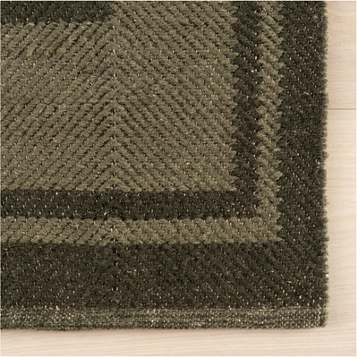 Canon Bordered Wool Cozy Rug by Nate Berkus | Green