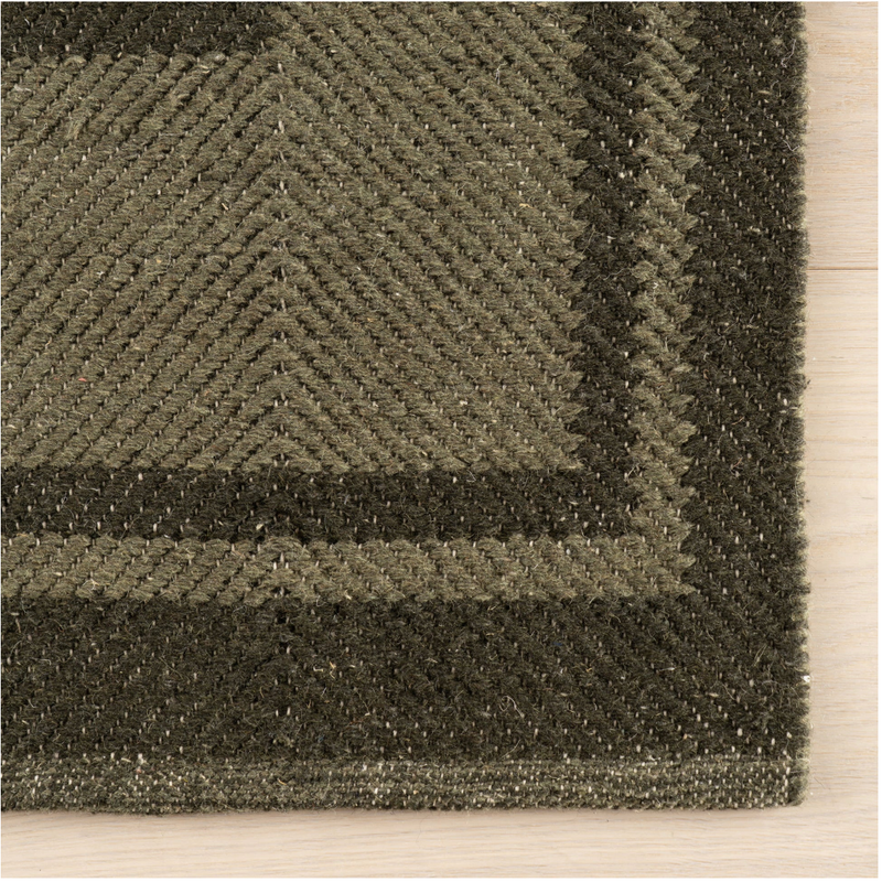 Canon Bordered Wool Cozy Rug by Nate Berkus | Green