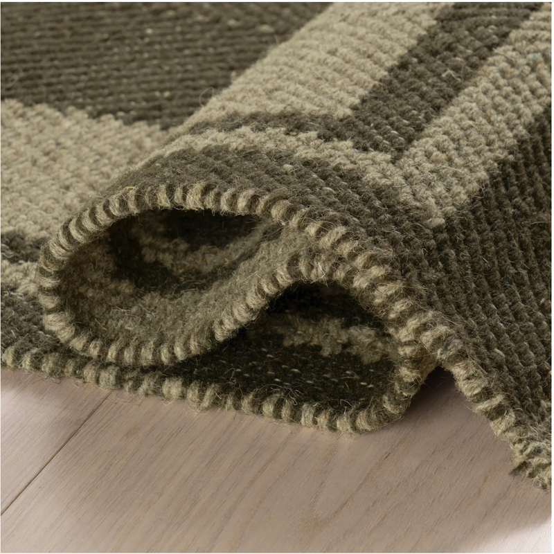 Canon Bordered Wool Cozy Rug by Nate Berkus | Green