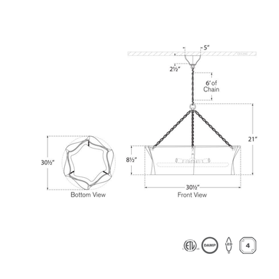 Ayers 31" Sculptural Chandelier
