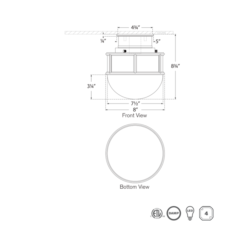 Martil 8" Flush Mount