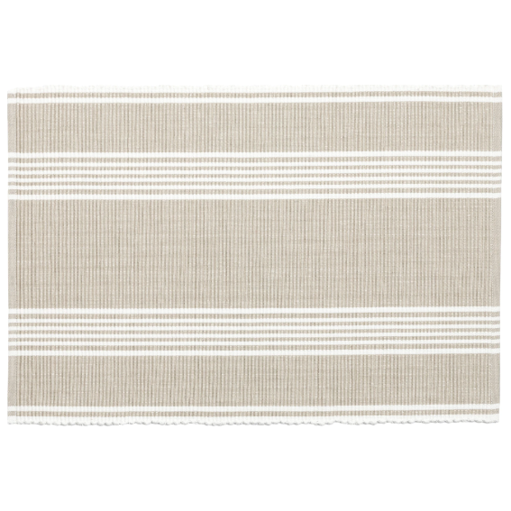 Cotton Placemat | Bistro Stripe Platinum | Set of 4