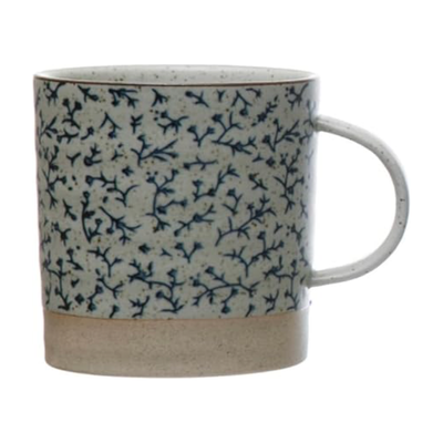 Hand Stamped Mug | Blue