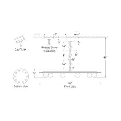 Pertica 36" Ten Light Chandelier