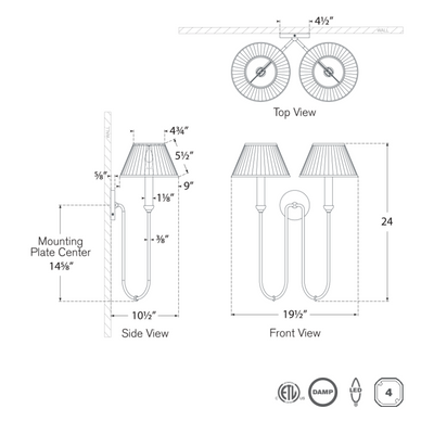 Ingela 24" Double Sconce