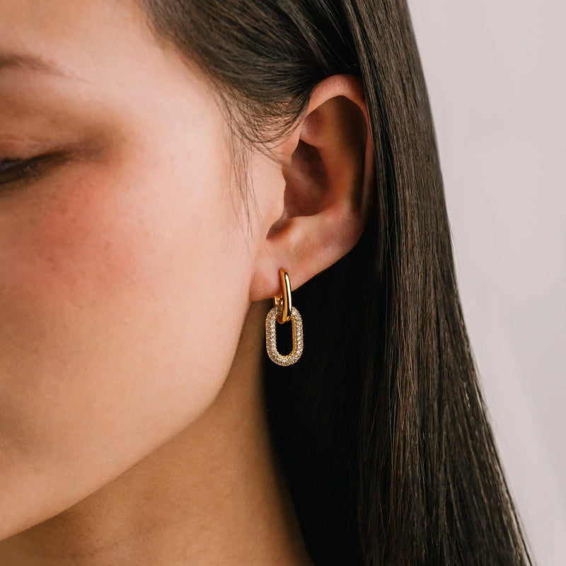 Solana Paperclip Drop Hoop Earrings